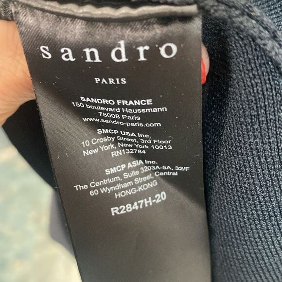 Sandro Blk Knit Hi Neck W Floral Scarf - Picture 14 of 15